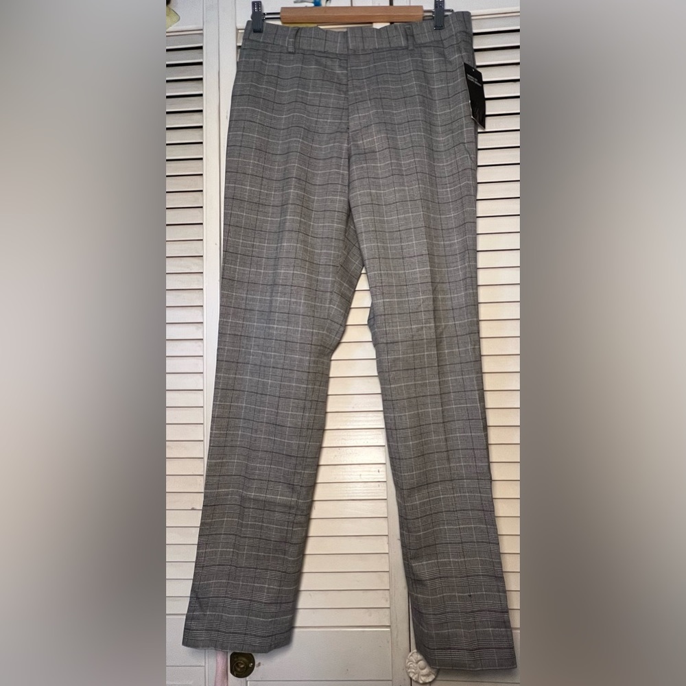 H&M Men Grey size 30 skinny fit suit plaid pants